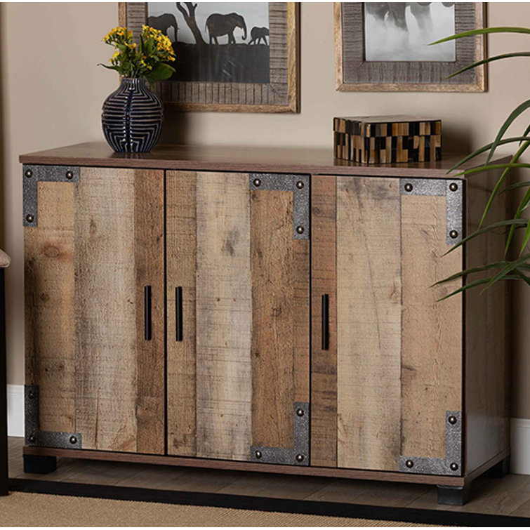 Foundry Select Fella Farmhouse Rustic Finished Wood 3Door Shoe